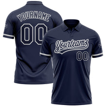 Load image into Gallery viewer, Custom Navy Navy-Gray Performance Vapor Golf Polo Shirt