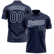 Load image into Gallery viewer, Custom Navy Navy-Light Blue Performance Vapor Golf Polo Shirt
