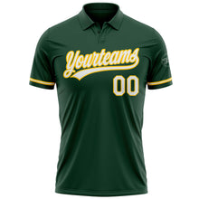 Load image into Gallery viewer, Custom Green White-Yellow Performance Vapor Golf Polo Shirt