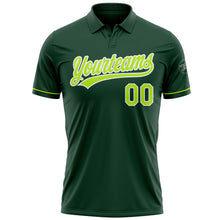 Load image into Gallery viewer, Custom Green Neon Green-White Performance Vapor Golf Polo Shirt
