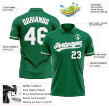 Load image into Gallery viewer, Custom Kelly Green White-Gray Performance Vapor Golf Polo Shirt