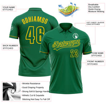 Load image into Gallery viewer, Custom Kelly Green Kelly Green-Yellow Performance Vapor Golf Polo Shirt