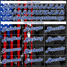 Load image into Gallery viewer, Custom Black Red-Royal 3D Pattern Design Golf Ball American Flag Performance Golf Polo Shirt