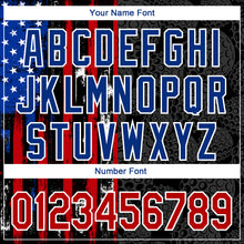 Load image into Gallery viewer, Custom Black Red-Royal 3D Pattern Design Golf Ball American Flag Performance Golf Polo Shirt