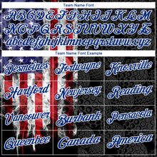 Load image into Gallery viewer, Custom Black Red-Royal 3D Pattern Design Golf Ball American Flag Performance Golf Polo Shirt