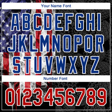 Load image into Gallery viewer, Custom Black Red-Royal 3D Pattern Design Golf Ball American Flag Performance Golf Polo Shirt