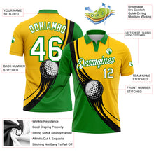 Load image into Gallery viewer, Custom Yellow White-Grass Green 3D Pattern Design Golf Ball Performance Golf Polo Shirt