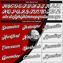 Load image into Gallery viewer, Custom Red White-Black 3D Pattern Design Golf Ball Performance Golf Polo Shirt