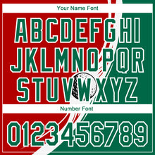 Load image into Gallery viewer, Custom Red Kelly Green-White 3D Pattern Design Golf Ball Performance Golf Polo Shirt