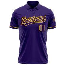 Load image into Gallery viewer, Custom Purple Yellow Performance Vapor Golf Polo Shirt