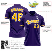 Load image into Gallery viewer, Custom Purple Gold-White Performance Vapor Golf Polo Shirt