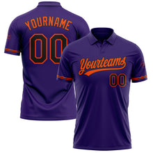 Load image into Gallery viewer, Custom Purple Black-Orange Performance Vapor Golf Polo Shirt