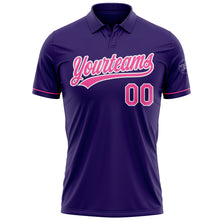 Load image into Gallery viewer, Custom Purple Pink-White Performance Vapor Golf Polo Shirt