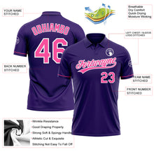 Load image into Gallery viewer, Custom Purple Pink-White Performance Vapor Golf Polo Shirt