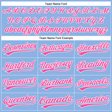 Load image into Gallery viewer, Custom Light Blue Pink-White Performance Vapor Golf Polo Shirt