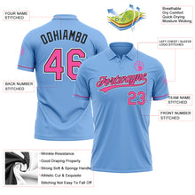 Load image into Gallery viewer, Custom Light Blue Pink-Black Performance Vapor Golf Polo Shirt