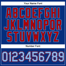 Load image into Gallery viewer, Custom Royal Light Blue-Red Performance Vapor Golf Polo Shirt