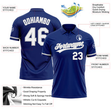 Load image into Gallery viewer, Custom Royal White-Gray Performance Vapor Golf Polo Shirt