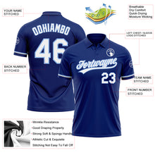 Load image into Gallery viewer, Custom Royal White-Light Blue Performance Vapor Golf Polo Shirt