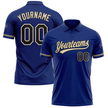 Load image into Gallery viewer, Custom Royal Black-City Cream Performance Vapor Golf Polo Shirt