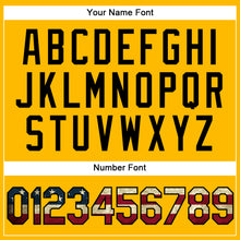 Load image into Gallery viewer, Custom Gold Vintage USA Flag-Black Performance Vapor Golf Polo Shirt