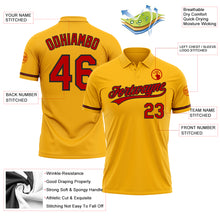 Load image into Gallery viewer, Custom Gold Red-Black Performance Vapor Golf Polo Shirt