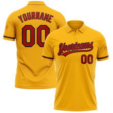 Load image into Gallery viewer, Custom Gold Red-Black Performance Vapor Golf Polo Shirt
