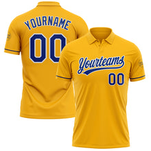 Load image into Gallery viewer, Custom Gold Royal-White Performance Vapor Golf Polo Shirt
