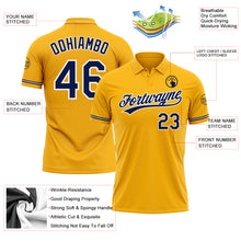 Load image into Gallery viewer, Custom Gold Navy-White Performance Vapor Golf Polo Shirt