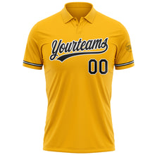 Load image into Gallery viewer, Custom Gold Black-White Performance Vapor Golf Polo Shirt