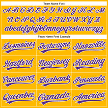 Load image into Gallery viewer, Custom Gold Purple-White Performance Vapor Golf Polo Shirt