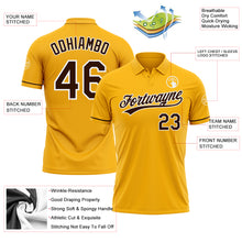 Load image into Gallery viewer, Custom Gold Brown-White Performance Vapor Golf Polo Shirt