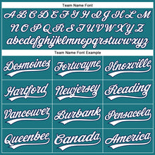 Load image into Gallery viewer, Custom Teal White-Navy Performance Vapor Golf Polo Shirt