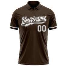 Load image into Gallery viewer, Custom Brown White-Gray Performance Vapor Golf Polo Shirt