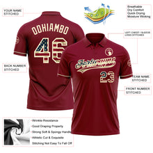 Load image into Gallery viewer, Custom Crimson Vintage USA Flag-Cream Performance Vapor Golf Polo Shirt