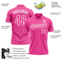 Load image into Gallery viewer, Custom Pink White Performance Vapor Golf Polo Shirt