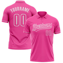 Load image into Gallery viewer, Custom Pink White Performance Vapor Golf Polo Shirt