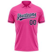 Load image into Gallery viewer, Custom Pink Navy-White Performance Vapor Golf Polo Shirt