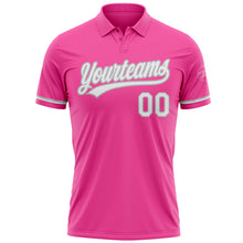 Load image into Gallery viewer, Custom Pink White-Gray Performance Vapor Golf Polo Shirt