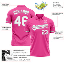 Load image into Gallery viewer, Custom Pink White-Gray Performance Vapor Golf Polo Shirt