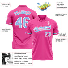 Load image into Gallery viewer, Custom Pink Light Blue-White Performance Vapor Golf Polo Shirt