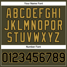 Load image into Gallery viewer, Custom Olive Black-Old Gold Performance Vapor Salute To Service Golf Polo Shirt