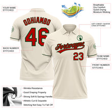 Load image into Gallery viewer, Custom Cream Red-Green Performance Vapor Golf Polo Shirt