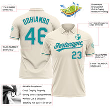 Load image into Gallery viewer, Custom Cream Teal-Gray Performance Vapor Golf Polo Shirt