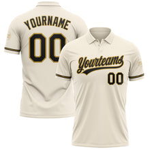 Load image into Gallery viewer, Custom Cream Black-Old Gold Performance Vapor Golf Polo Shirt
