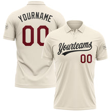 Load image into Gallery viewer, Custom Cream Crimson-Black Performance Vapor Golf Polo Shirt