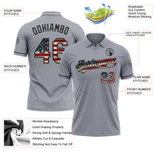 Load image into Gallery viewer, Custom Gray Vintage USA Flag-Black Performance Vapor Golf Polo Shirt