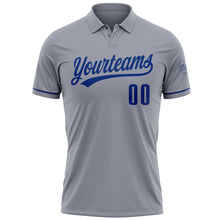 Load image into Gallery viewer, Custom Gray Royal Performance Vapor Golf Polo Shirt
