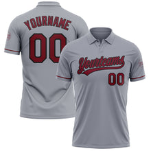 Load image into Gallery viewer, Custom Gray Crimson-Black Performance Vapor Golf Polo Shirt