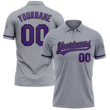 Load image into Gallery viewer, Custom Gray Purple-Black Performance Vapor Golf Polo Shirt